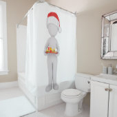 Rideaux De Douche hamburger de Noël père Noël (En situation)