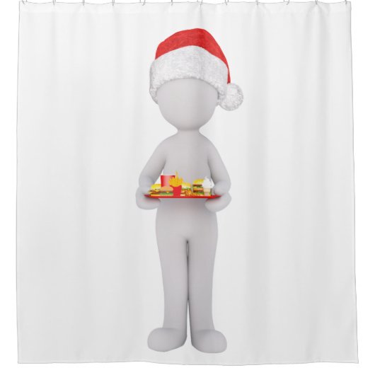 Rideaux De Douche hamburger de Noël père Noël (Devant)