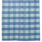 Rideaux De Douche Hamptons bleu clair Tartan Plaid Motif (Devant)