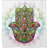 Rideaux De Douche Hamsa Fatma Main Psychedelic Art (Devant)
