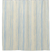 Rideaux De Douche Hand Drawn Blue Vertical Stripe Bathroom Decor (Devant)