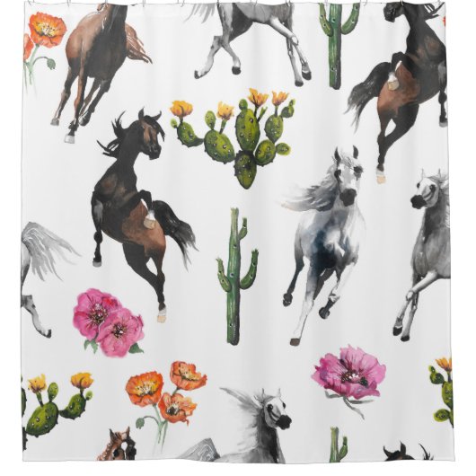 Rideaux De Douche Hand drawn illustration. Seamless pattern. Cute ca (Devant)