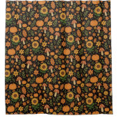 Rideaux De Douche Hand Drawn Rustic Fall Pattern Shower Curtain (Devant)