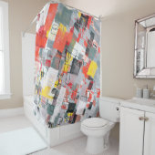Rideaux De Douche Handmade surreal abstract pattern. Modern artistic (En situation)