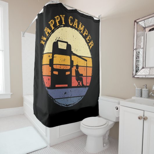 Rideaux De Douche Happy Camper RV Camping (En situation)
