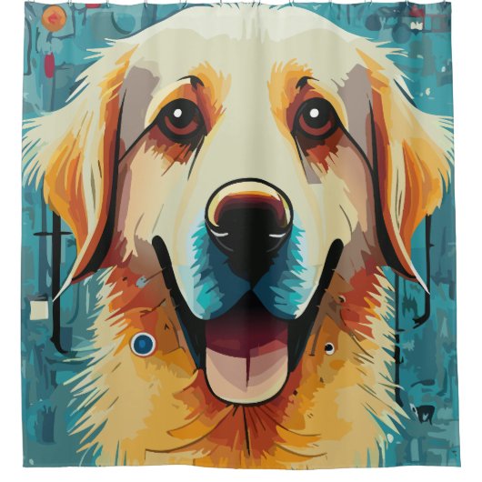 Rideaux De Douche Happy Golden Retriever (Devant)