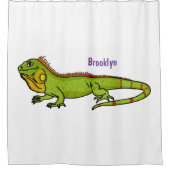Rideaux De Douche Happy green iguana cartoon (Devant)