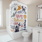 Rideaux De Douche Happy Halloween amusant et effrayant (En situation)
