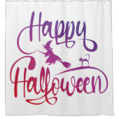 Rideaux De Douche Happy Halloween dégradé volant sorcière chat (Devant)