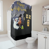 Rideaux De Douche Happy Halloween Fun amis Éffrayants (En situation)
