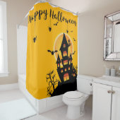 Rideaux De Douche Happy Halloween Maison Hantée Sur La Colline (En situation)