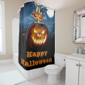 Rideaux De Douche Happy Halloween Scaredy Cat (En situation)