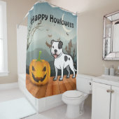 Rideaux De Douche Happy Howloween Staffordshire Bull Terrier (En situation)