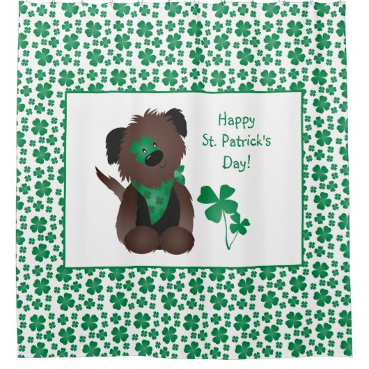 Rideaux De Douche Happy Jour de la Saint Patrick Chien quatre feuill (Devant)
