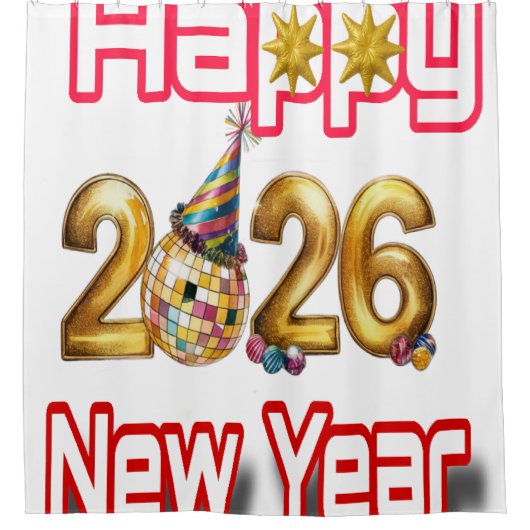 Rideaux De Douche Happy New year  (Devant)