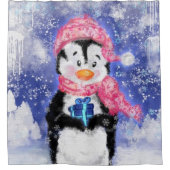 Rideaux De Douche Happy Penguin - Noël - (Devant)