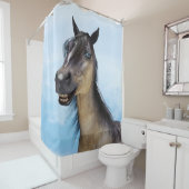 Rideaux De Douche Happy Smiling Grulla Horse (En situation)