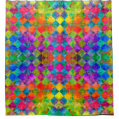 Rideaux De Douche [Harlequin Cravate-Dye] À damiers fractal diamant (Devant)