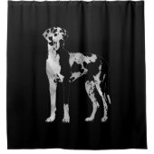 Rideaux De Douche Harlequin great dane - perle et argent (Devant)