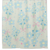 Rideaux De Douche Harmonie bleu et rose doux (Devant)