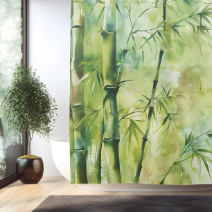 Rideaux De Douche Harmonie de bambou Zen à l'aquarelle