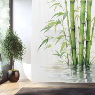 Rideaux De Douche Harmonie de bambou Zen à l'aquarelle