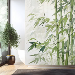 Rideaux De Douche Harmonie de bambou Zen à l'aquarelle