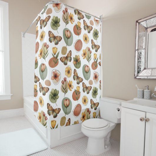 Rideaux De Douche Harmonie des fleurs de la Terre (En situation)