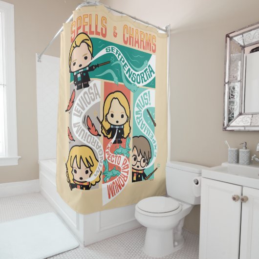 RIDEAUX DE DOUCHE HARRY POTTER™ | CARTOON SPELLS & CHARMS (En situation)