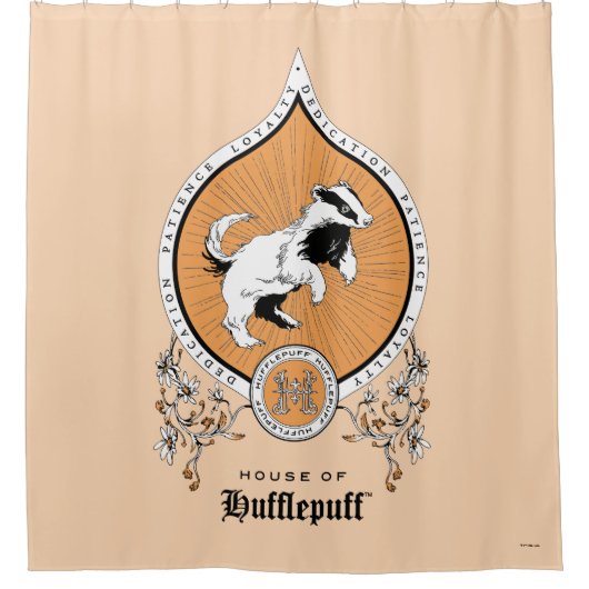 Rideaux De Douche HARRY POTTER™ | Delicate Sketch HUFFLEPUFF™ Crest (Devant)