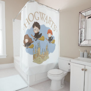 Rideaux De Douche HARRY POTTER™, Hermione & Ron Fly Over HOGWARTS™