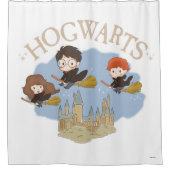 Rideaux De Douche HARRY POTTER™, Hermione & Ron Fly Over HOGWARTS™ (Devant)