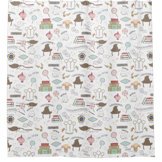 Rideaux De Douche HARRY POTTER™ Tiny Magic Pattern (Devant)