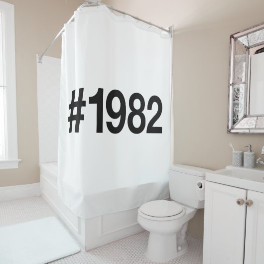 Rideaux De Douche Hashtag 1982 43 Anniversaire (En situation)