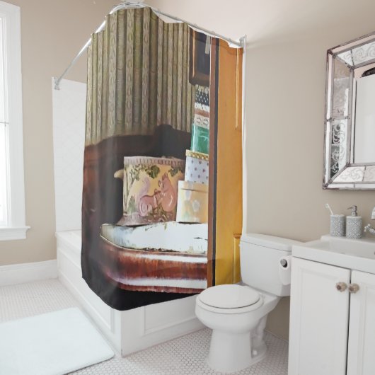 Rideaux De Douche Hatboxes Seen Through an Open Door (En situation)