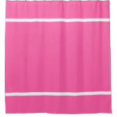 Rideaux De Douche Haut Bas Rose Clair Rayures Blanches Bordure Moder (Devant)