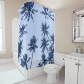 Rideaux De Douche Hauts palmiers, ciel bleu clair. (En situation)