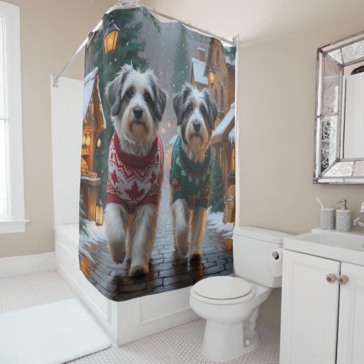Rideaux De Douche Havanese Dogs Christmas Snow Holiday (En situation)