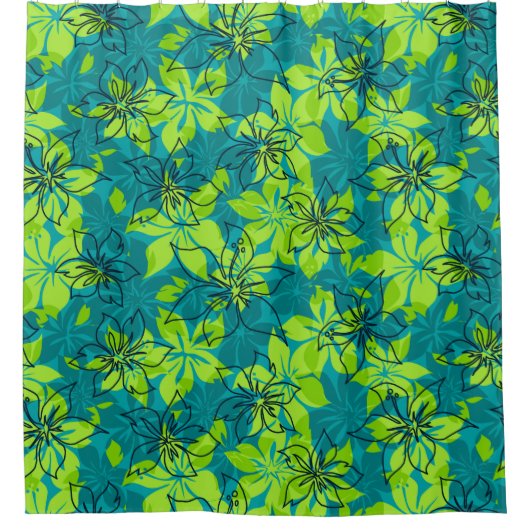 Rideaux De Douche Hawaïen Camo de ketmie d'Olowalu (Devant)