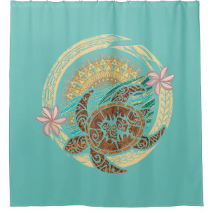 Rideaux De Douche Hawaïen - Samoan - Tribal circulaire polynésien