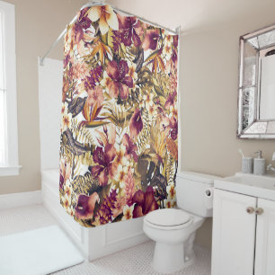 Rideaux De Douche Hawaiian Golden Tropics Élégant Vintage moderne