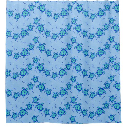 Rideaux De Douche Hawaiian Honu Hibiscus Sea Turtles (Devant)