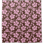 RIDEAUX DE DOUCHE HAWAIIAN HULA (HIBISCUS) BROWN/PINK (Devant)