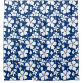 RIDEAUX DE DOUCHE HAWAIIAN HULA (HIBISCUS) NAVY (Devant)