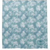 Rideaux De Douche Hawaiian Palm Tree Silhouette Motif Turquoise ID10 (Devant)