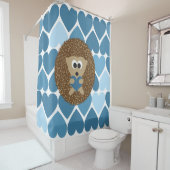 Rideaux De Douche Hedghog et Coeurs Bleus (En situation)
