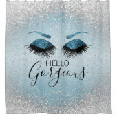 Rideaux De Douche Hello Gorgeous - Eyelashes Glamourde - Bleu (Devant)