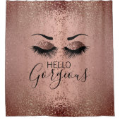 Rideaux De Douche Hello Gorgeous - Eyelashes Glamourous - Or Rose (Devant)