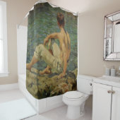 Rideaux De Douche Henry Scott Tuke Gold Et Green (En situation)