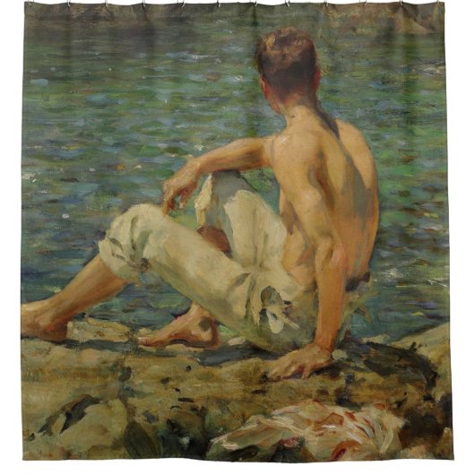 Rideaux De Douche Henry Scott Tuke Gold Et Green (Devant)
